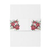 Poinsettia Kerstbruiloft Uitnodigingen Wikkel (Achterkant Voorbeeld)