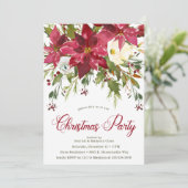 Poinsettia Kerstfeest Kaart (Staand voorkant)