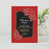 Poinsettia kerstfeest Red BoundBlack Kaart (Staand voorkant)