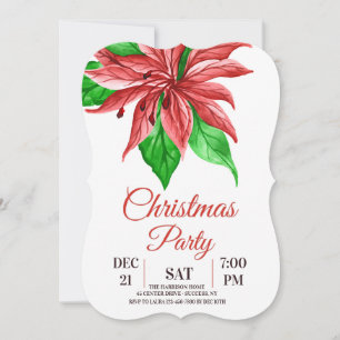 Poinsettia Kerstfeest Uitnodiging