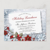 Poinsettia Kerstfeestdag nobelon uitnodiging P (Voorkant)