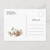 Poinsettia kerstfeestje Save The Date Aankondigingskaart (Achterkant)