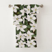 Poinsettia KerstFloral Bath Towel Set Bad Handdoek (Insitu)