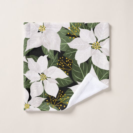 Poinsettia KerstFloral Bath Towel Set Bad Handdoek (Wasdoekje)