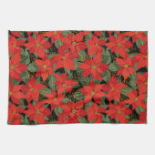 Poinsettia KerstFloral Theedoek (Horizontaal)