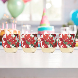 Poinsettia Kerstglas Tumbler Set Wijnglas Zonder Voet