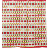 Poinsettia kerstgordijn douchegordijn (Voorkant)