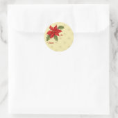 Poinsettia kerstgoud ronde sticker (Tas)