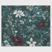 Poinsettia kerstinpakpapier cadeaupapier (Vlak)