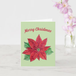Poinsettia Kerstkaart - Mint Kaart