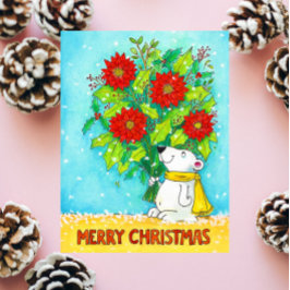 Poinsettia Kerstmis Beer Briefkaart