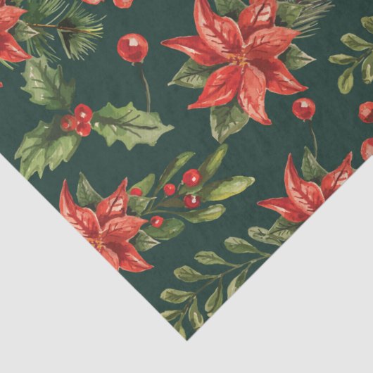 Poinsettia Kerstmis Bloemen Botanisch Tissuepapier (Detail)