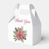 Poinsettia Kerstmis Dank u Trouwfeest Bedankdoosjes (Voorkant Zijde)