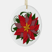 Poinsettia | Kerstmis die je personaliseert Keramisch Ornament (Rechts)