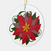 Poinsettia | Kerstmis die je personaliseert Keramisch Ornament (Links)