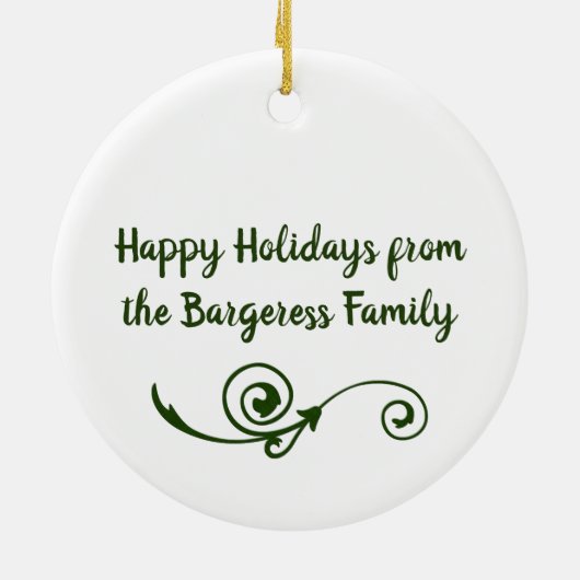 Poinsettia | Kerstmis die je personaliseert Keramisch Ornament (Achterkant)