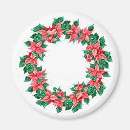 Poinsettia Kerstmis en Nieuwjaar aangepaste decor Magneet