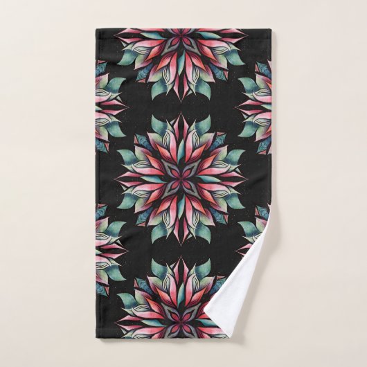 Poinsettia Kerstmis Floral Elegant Pattern Bad Handdoek (Handdoek)