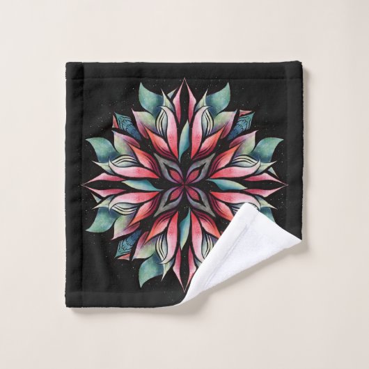 Poinsettia Kerstmis Floral Elegant Pattern Bad Handdoek (Wasdoekje)