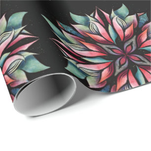 Poinsettia Kerstmis Floral Elegant Winter Holiday Cadeaupapier
