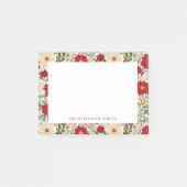 Poinsettia Kerstmis Floral Specialized Post its Post-it® Notes (Voorkant)