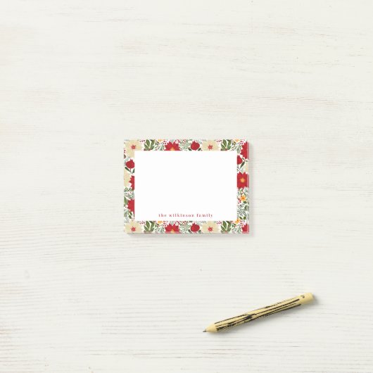 Poinsettia Kerstmis Floral Specialized Post its Post-it® Notes (Op bureau)