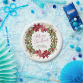 Poinsettia Kerstmis - Gepersonaliseerd Papieren Bordje (Feest)