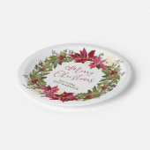 Poinsettia Kerstmis - Gepersonaliseerd Papieren Bordje (Gekanteld)