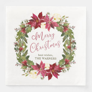 Poinsettia Kerstmis - Gepersonaliseerd Servet