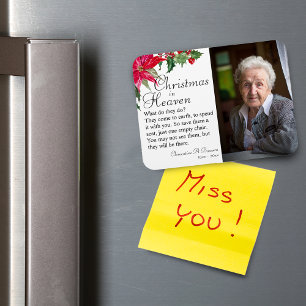 Poinsettia Kerstmis in de hemel Memorial Foto Magneet