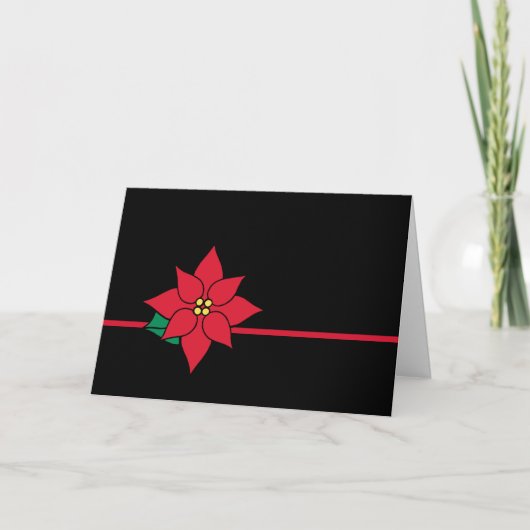 Poinsettia Kerstmis Kaart (Voorkant)
