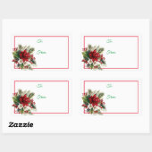 Poinsettia Kerstmis Kerstdag Sticker Cadeautags (Vel)