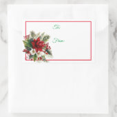 Poinsettia Kerstmis Kerstdag Sticker Cadeautags (Tas)
