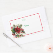Poinsettia Kerstmis Kerstdag Sticker Cadeautags (Envelop)