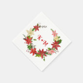 Poinsettia Kerstmis met bruiloft Servet (Hoek)