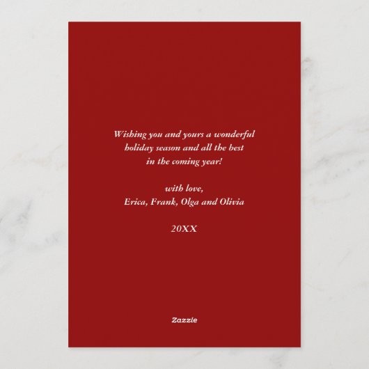 Poinsettia Kerstmis — PHOTO-groet Feestdagenkaart (Achterkant)