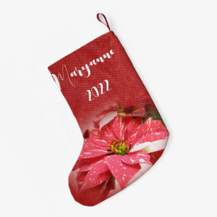 Poinsettia Kerstmis stoppen Rood - Personaliseren Kleine Kerstsok