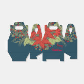 Poinsettia Kerstmis swag, Gable Favor Box Bedankdoosjes (Uitgevouwen)