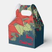 Poinsettia Kerstmis swag, Gable Favor Box Bedankdoosjes (Voorkant Zijde)