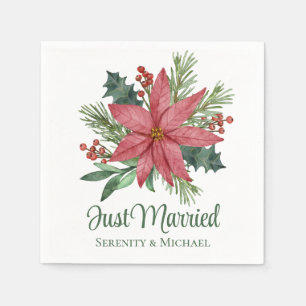 Poinsettia Kerstmis Winter Net Getrouwd Trouwen Servet
