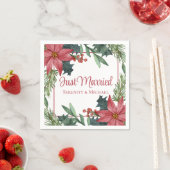 Poinsettia Kerstmis Winter Net Getrouwd Trouwen Servet (Insitu)