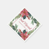 Poinsettia Kerstmis Winter Net Getrouwd Trouwen Servet (Hoek)