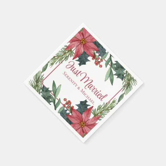Poinsettia Kerstmis  Winter Net Getrouwd Trouwen Servet (Hoek)