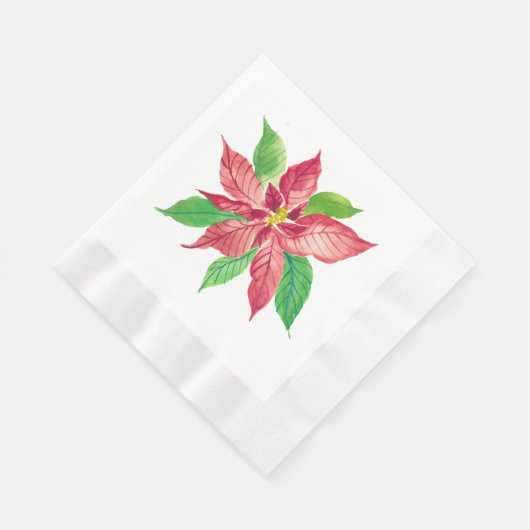 Poinsettia kerstpapier Napkins Servet (Hoek)