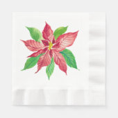 Poinsettia kerstpapier Napkins Servet (Voorkant)