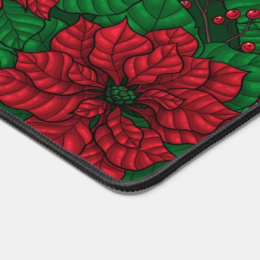 Poinsettia, kerstpatroon bureaumat (Hoek)