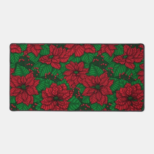 Poinsettia, kerstpatroon bureaumat (Voorkant)