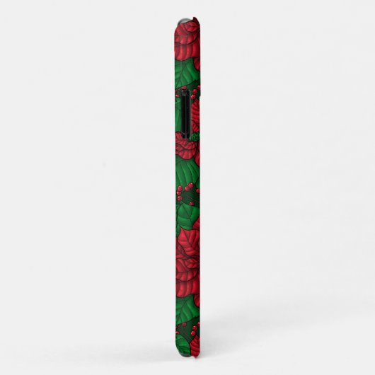 Poinsettia, kerstpatroon Case-Mate iPhone case (Achterkant/rechts)
