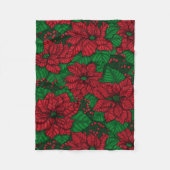 Poinsettia, kerstpatroon fleece deken (Voorkant)