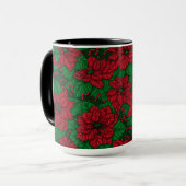 Poinsettia, kerstpatroon mok (Voorkant links)